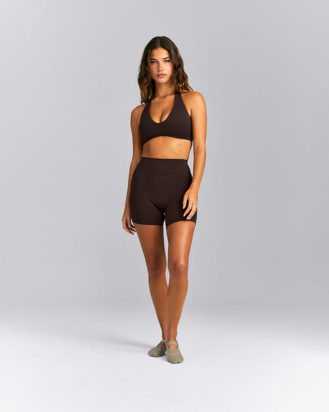 SoftMotion™ Minimal Halter Neck Bralette | 70% Cocoa
