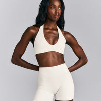 SoftMotion™ Minimal Halter Neck Bralette | Marshmallow White