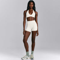 SoftMotion™ Minimal Halter Neck Bralette | Marshmallow White