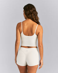 SoftMotion™ Strappy Mid Tank Top with Built in Bra Shelf | Marshmallow White