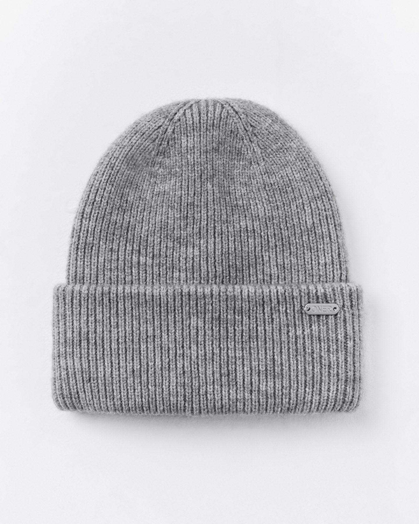 Wool Rib Knit Beanie | Grey Marl