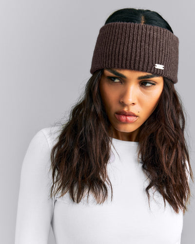 Wool Rib Knit Headband | 70% Cocoa