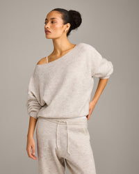 Oversized Knit Off-The-Shoulder Sweater | Oat Marl