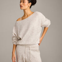 Oversized Knit Off-The-Shoulder Sweater | Oat Marl
