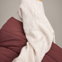 Oversized Knit Off-The-Shoulder Sweater | Oat Marl