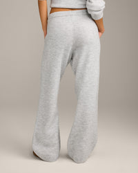 Oversized Knit Straight Leg Bottoms | Light Grey Marl