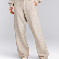 Oversized Knit Straight Leg Trousers | Oat Marl