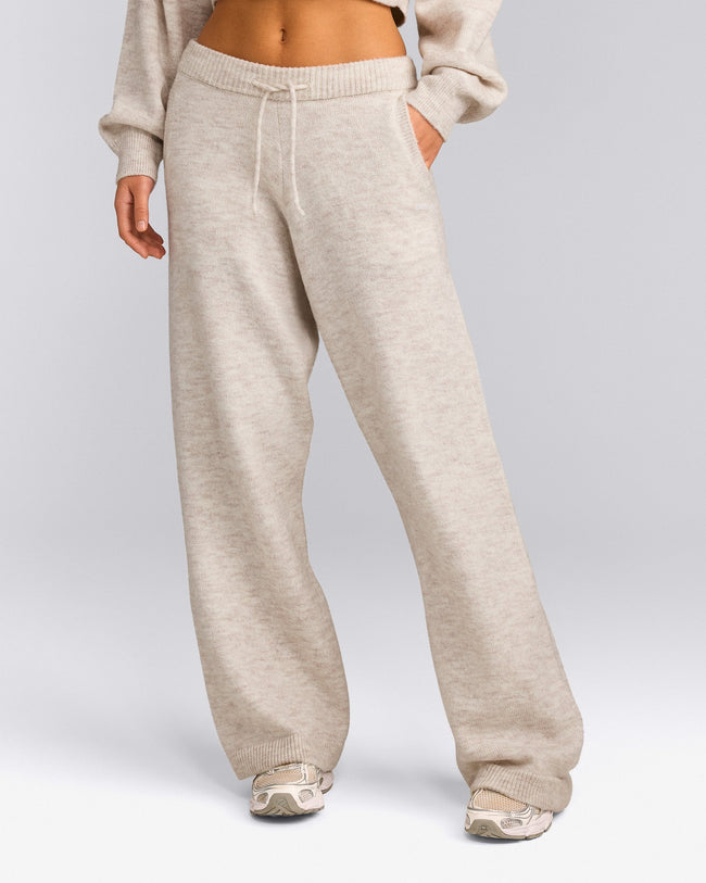 Oversized Knit Straight Leg Trousers | Oat Marl
