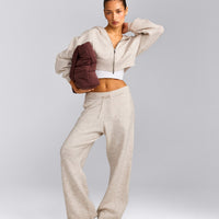 Oversized Knit Straight Leg Trousers | Oat Marl