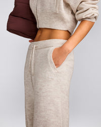 Oversized Knit Straight Leg Trousers | Oat Marl
