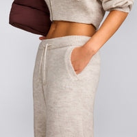 Oversized Knit Straight Leg Trousers | Oat Marl