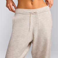 Oversized Knit Straight Leg Trousers | Oat Marl