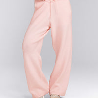 Oversized Knit Straight Leg Trousers | Soft Girl Pink