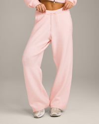 Oversized Knit Straight Leg Bottoms | Soft Girl Pink