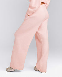 Oversized Knit Straight Leg Trousers | Soft Girl Pink