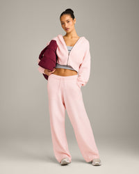 Oversized Knit Straight Leg Bottoms | Soft Girl Pink