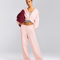 Oversized Knit Straight Leg Trousers | Soft Girl Pink