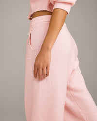 Oversized Knit Straight Leg Bottoms | Soft Girl Pink