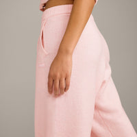 Oversized Knit Straight Leg Bottoms | Soft Girl Pink