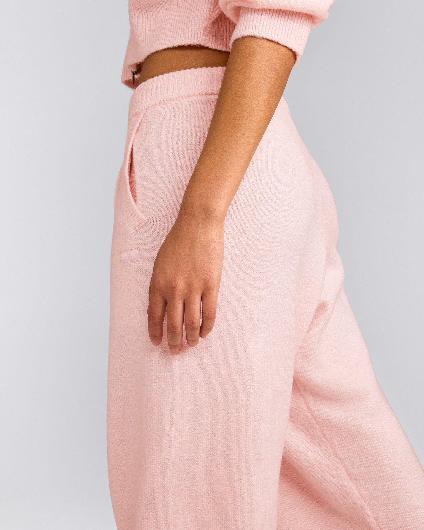 Oversized Knit Straight Leg Trousers | Soft Girl Pink