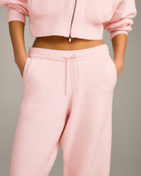 Oversized Knit Straight Leg Bottoms | Soft Girl Pink