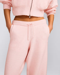 Oversized Knit Straight Leg Trousers | Soft Girl Pink