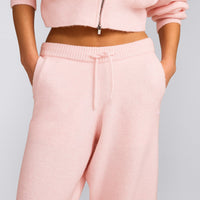 Oversized Knit Straight Leg Trousers | Soft Girl Pink