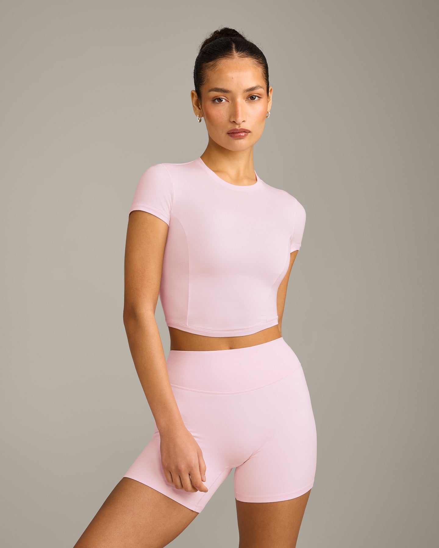 Mellow™ Motion Crew Neck Mid Top | Soft Girl Pink