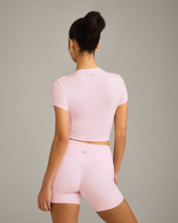 Mellow™ Motion Crew Neck Mid Top | Soft Girl Pink