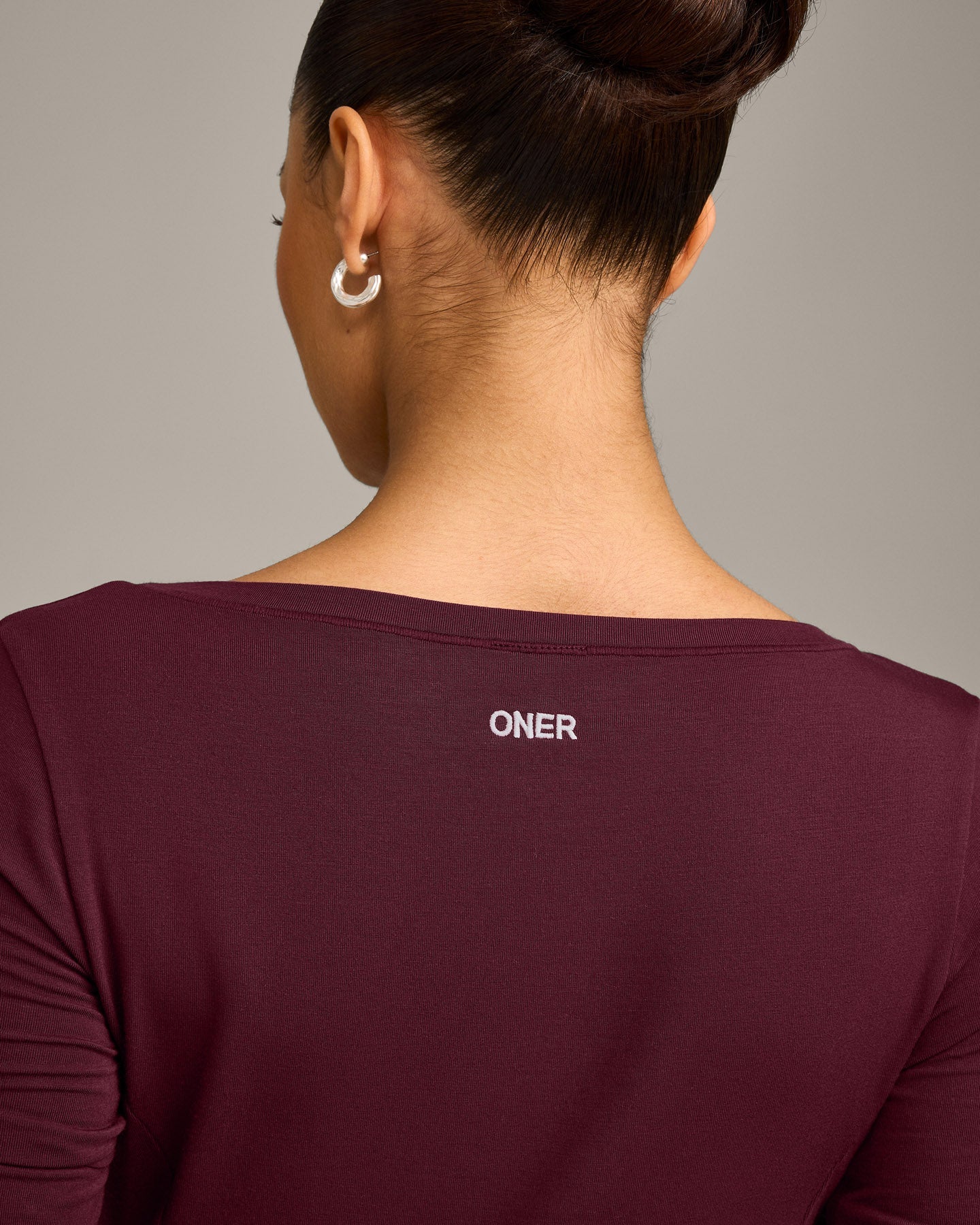 Mellow™ Motion Wide V Neck 3/4 Length Sleeve Mid Top | Cherry Lacquer Purple