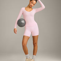 Mellow™ Motion Wide V Neck Long Sleeve Top | Soft Girl Pink