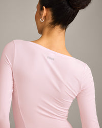 Mellow™ Motion Wide V Neck Long Sleeve Top | Soft Girl Pink