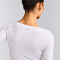 Mellow™ Motion Wide V Neck Long Sleeve Top | White