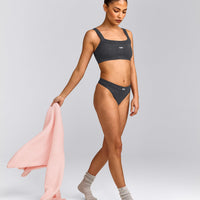 Seamless Scoop Neck Bralette | Charcoal Marl