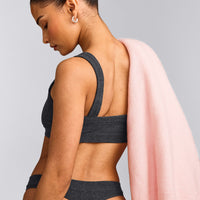 Seamless Scoop Neck Bralette | Charcoal Marl