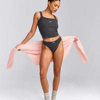 Seamless Scoop Neck Tank Top | Charcoal Marl