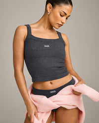 Seamless Scoop Neck Vest | Charcoal Marl