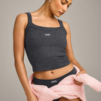 Seamless Scoop Neck Vest | Charcoal Marl