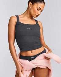 Seamless Scoop Neck Tank Top | Charcoal Marl