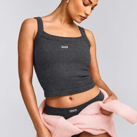 Seamless Scoop Neck Tank Top | Charcoal Marl