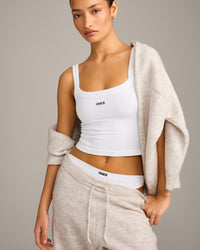 Seamless Scoop Neck Vest | White