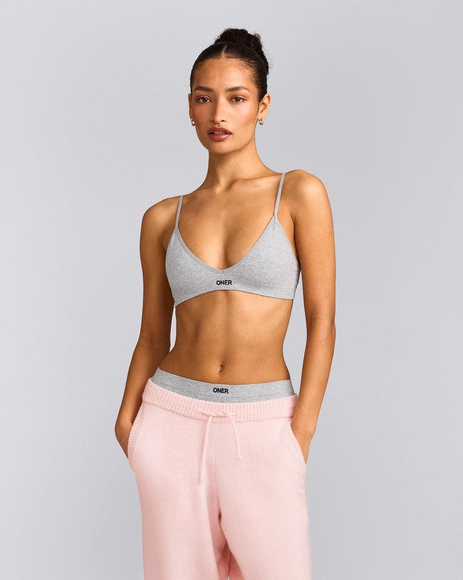Seamless Strappy Bralette | Grey Marl