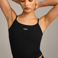Seamless Strappy Vest | Black