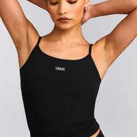 Seamless Strappy Vest | Black
