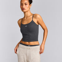 Seamless Strappy Tank Top | Charcoal Marl