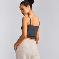 Seamless Strappy Tank Top | Charcoal Marl