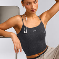 Seamless Strappy Tank Top | Charcoal Marl