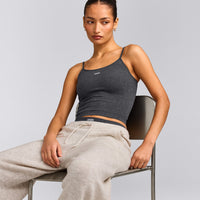 Seamless Strappy Tank Top | Charcoal Marl