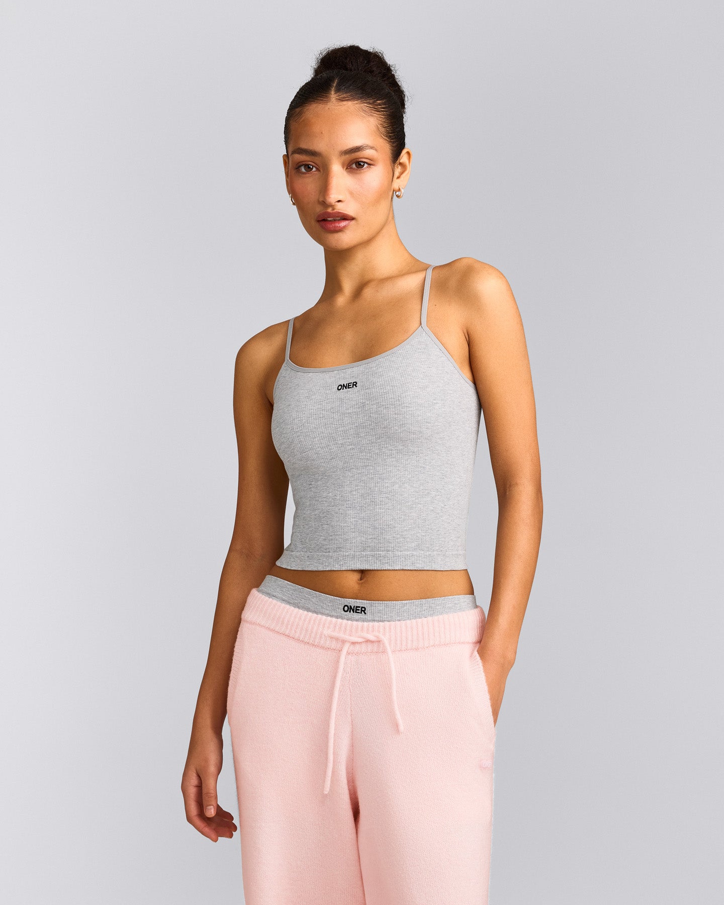 Seamless Strappy Tank Top | Grey Marl