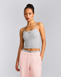 Seamless Strappy Tank Top | Grey Marl
